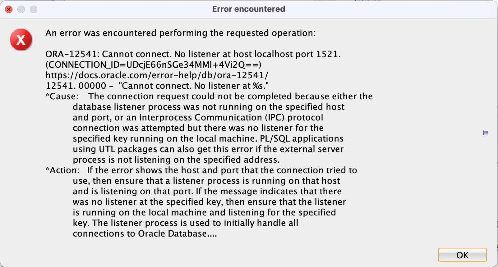 Oracle Listener Error